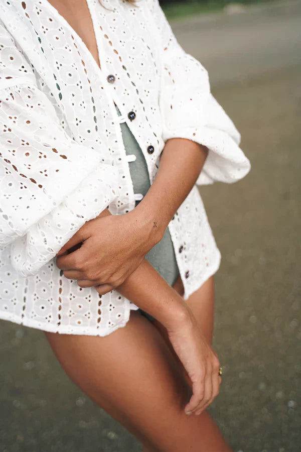 Coco Top Eyelet Cotton - White